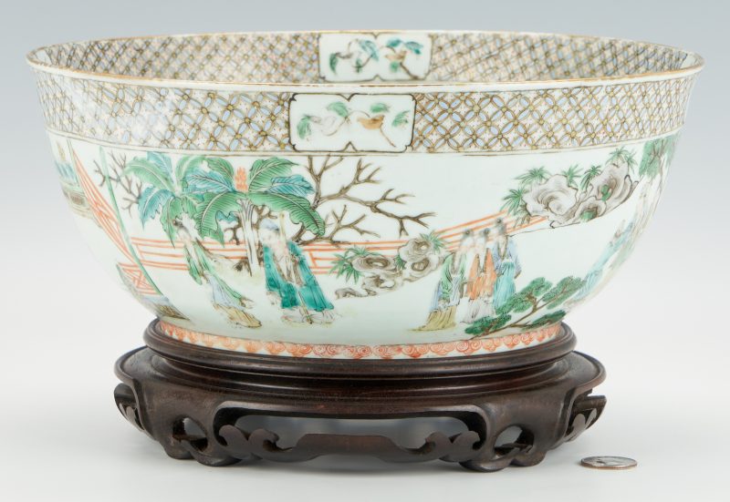 Lot 321: Qing Famille Verte Porcelain Bowl, 11 3/4" Dia.