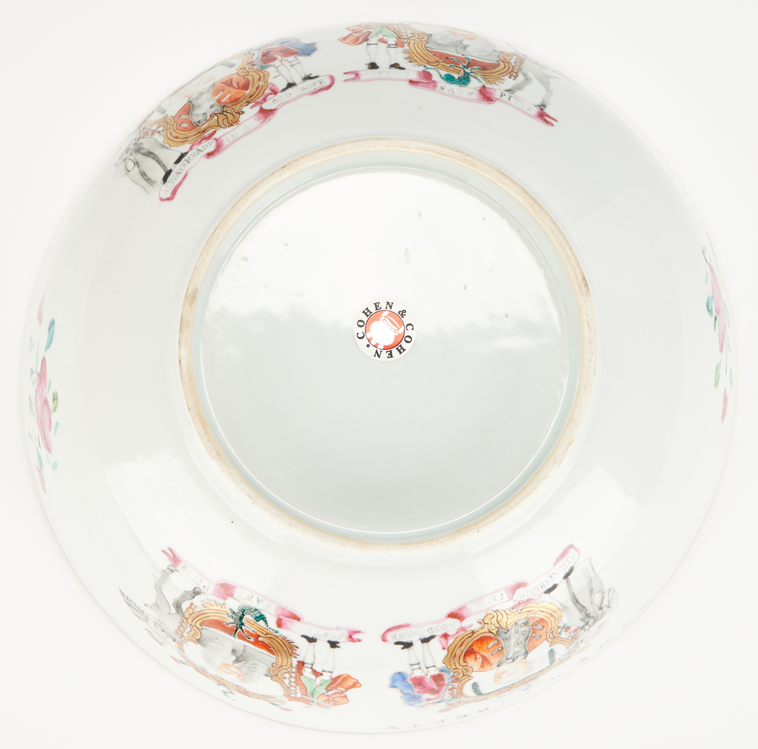 Lot 33: Chinese Export Porcelain Punch Bowl, Arms of Liberty