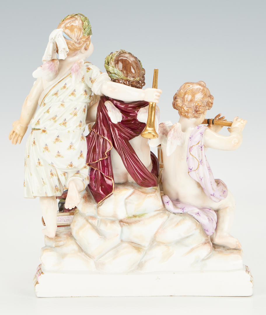 Lot 350: Meissen Porcelain Putti Trio Figural