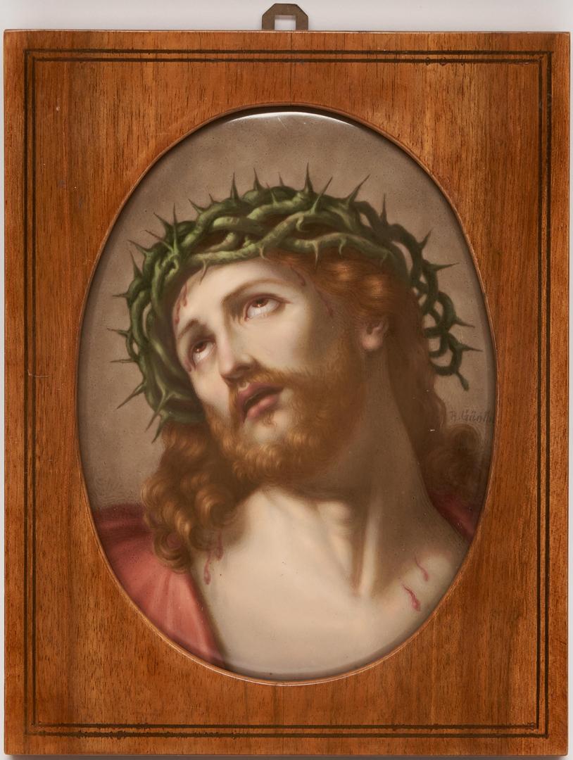 Lot 353: KPM Plaque of Christ, Signed R. Gunthe