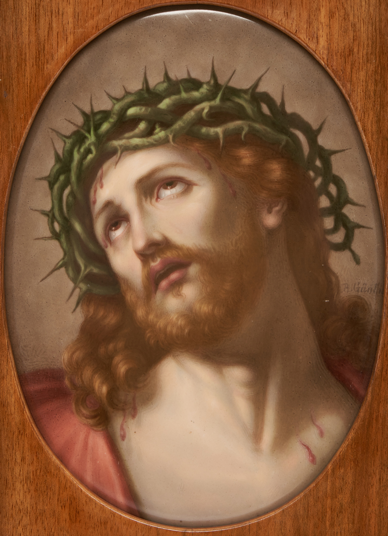 Lot 353: KPM Plaque of Christ, Signed R. Gunthe