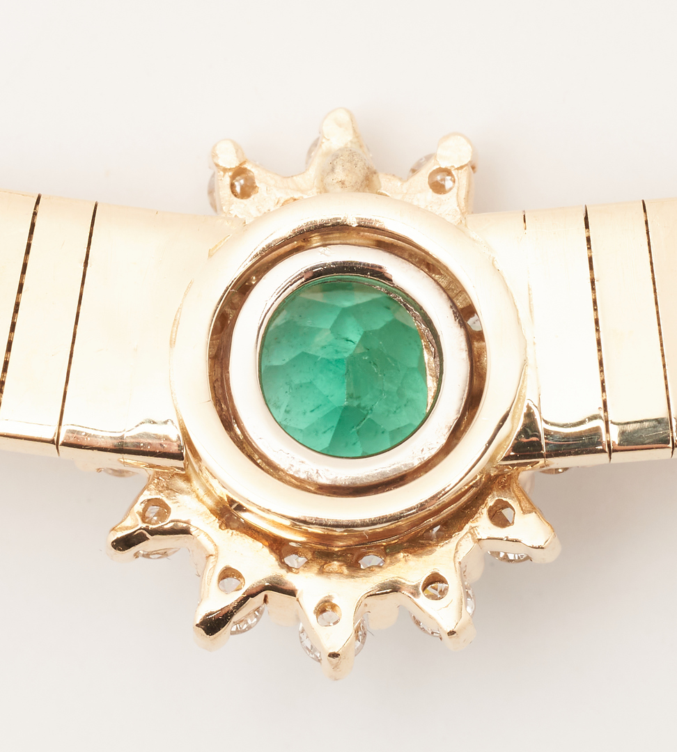 Lot 374: Emerald & Diamond Omega Necklace