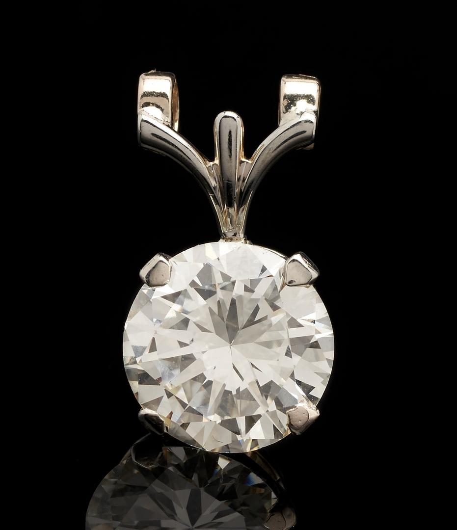 Lot 375: Ladies 2.42 Carat Diamond & 18K Pendant, GIA