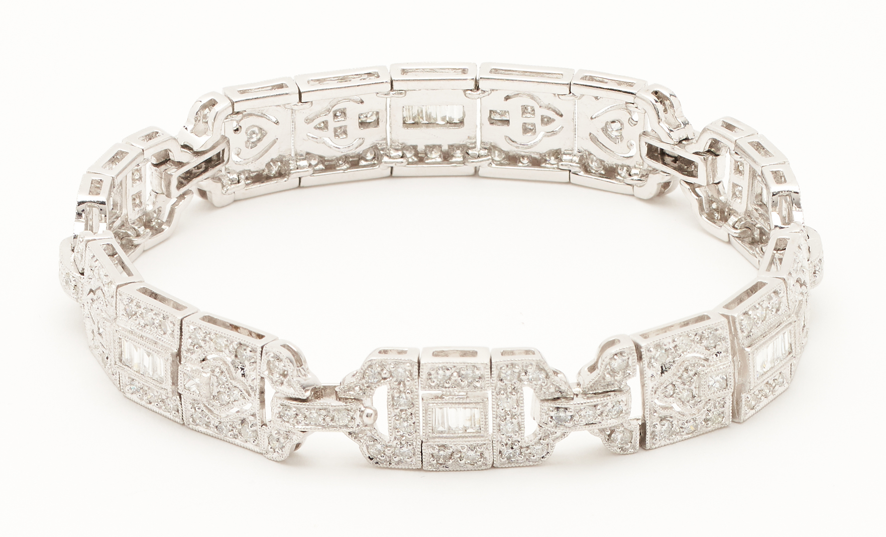 Lot 376: Platinum Diamond Art Deco Bracelet
