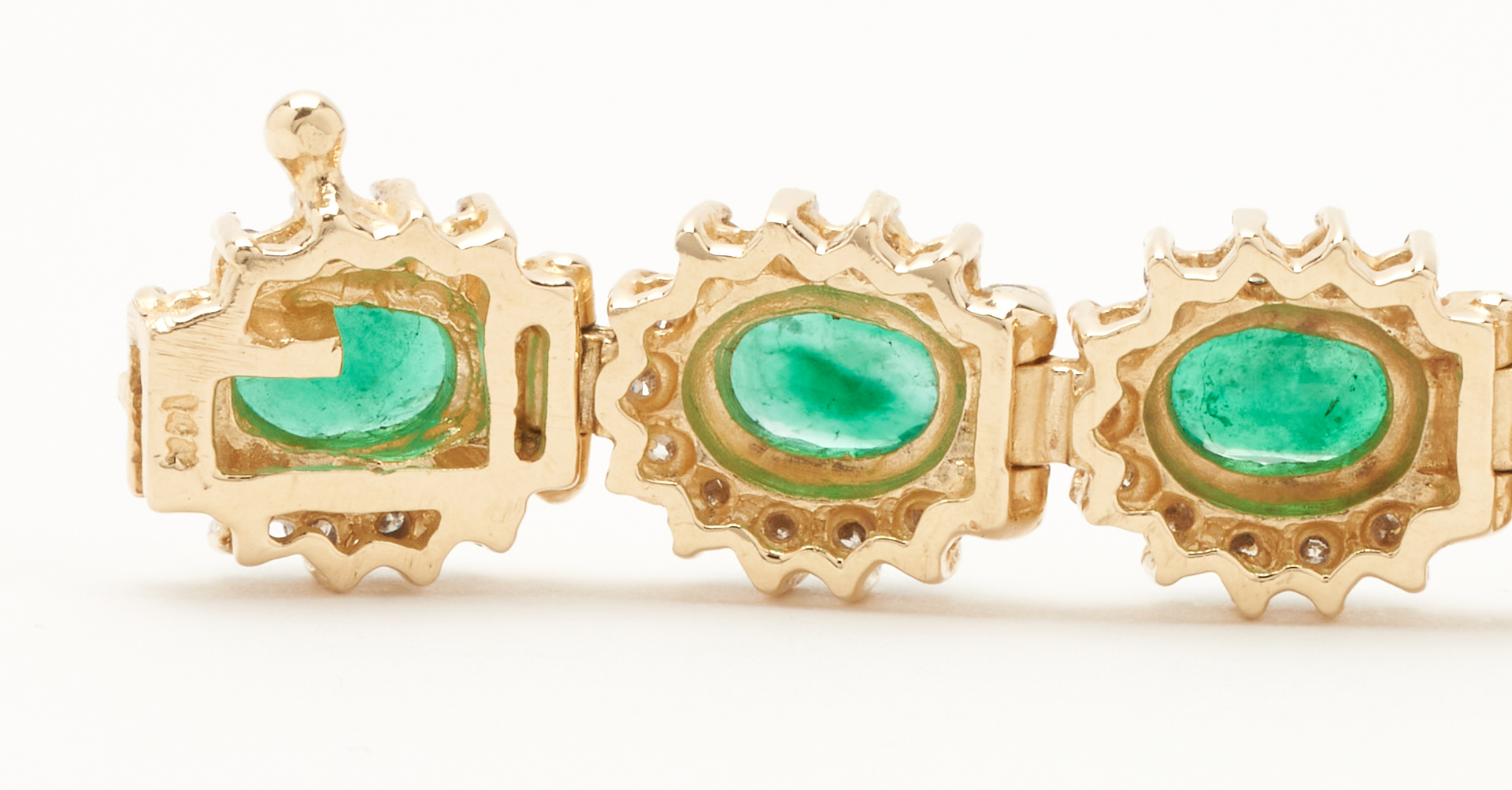Lot 381: 14K Emerald & Diamond Bracelet