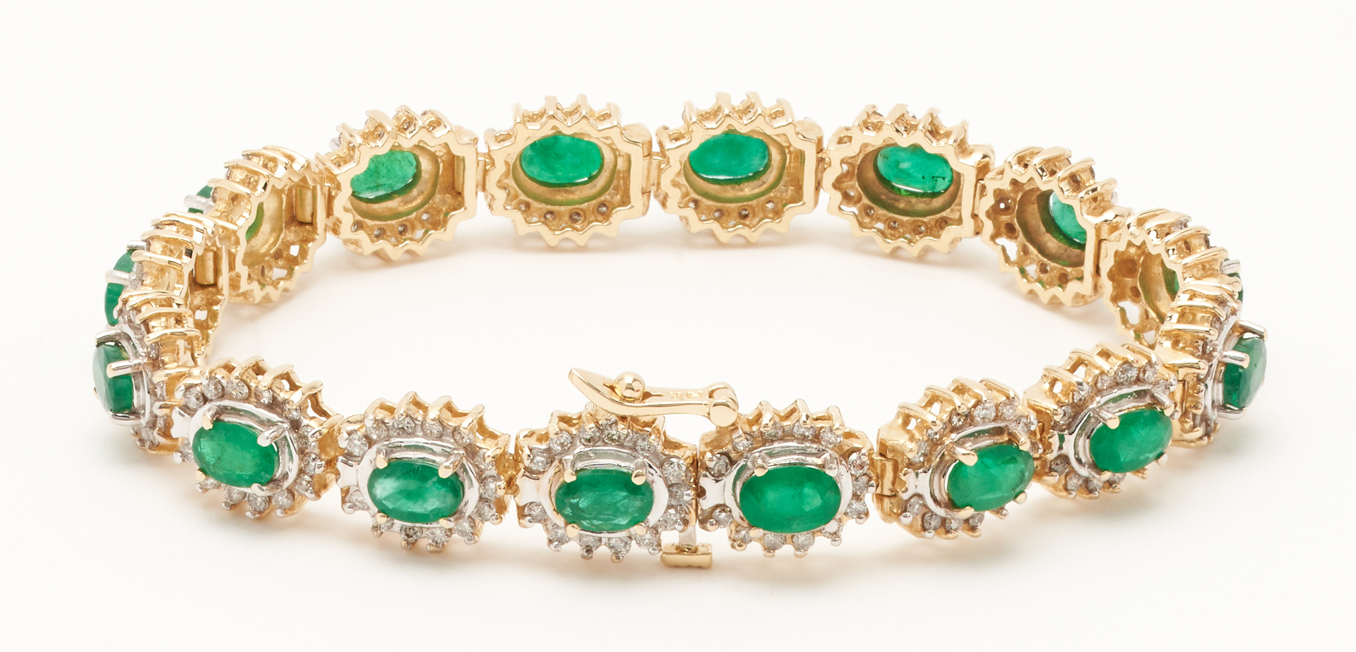 Lot 381: 14K Emerald & Diamond Bracelet