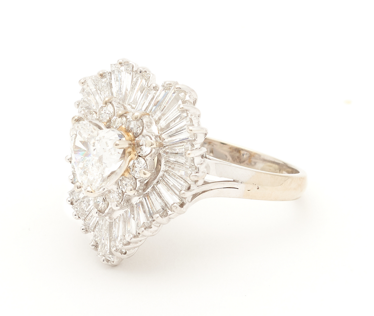 Lot 382: Heart Shaped Diamond Cocktail Ring