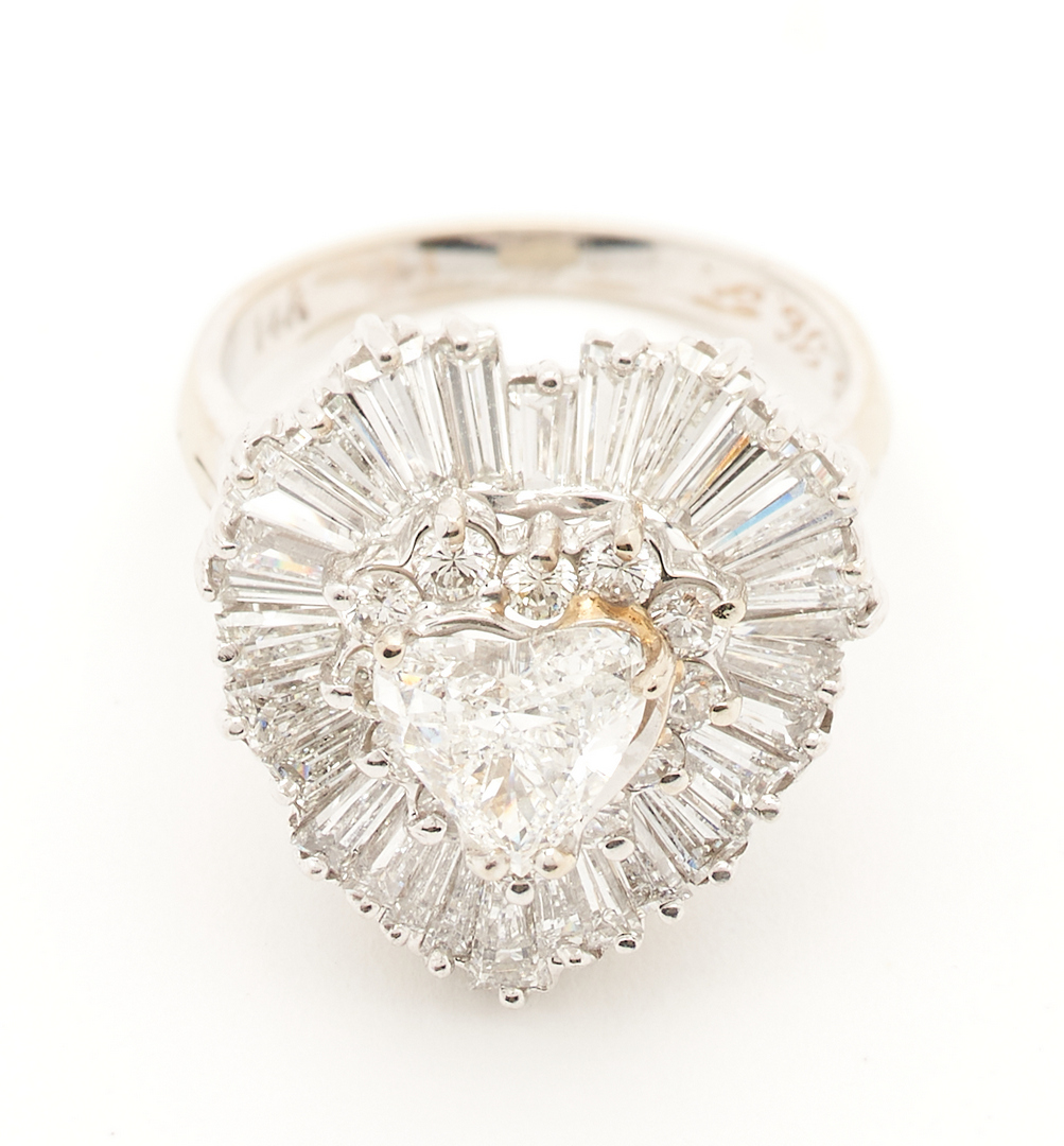 Lot 382: Heart Shaped Diamond Cocktail Ring