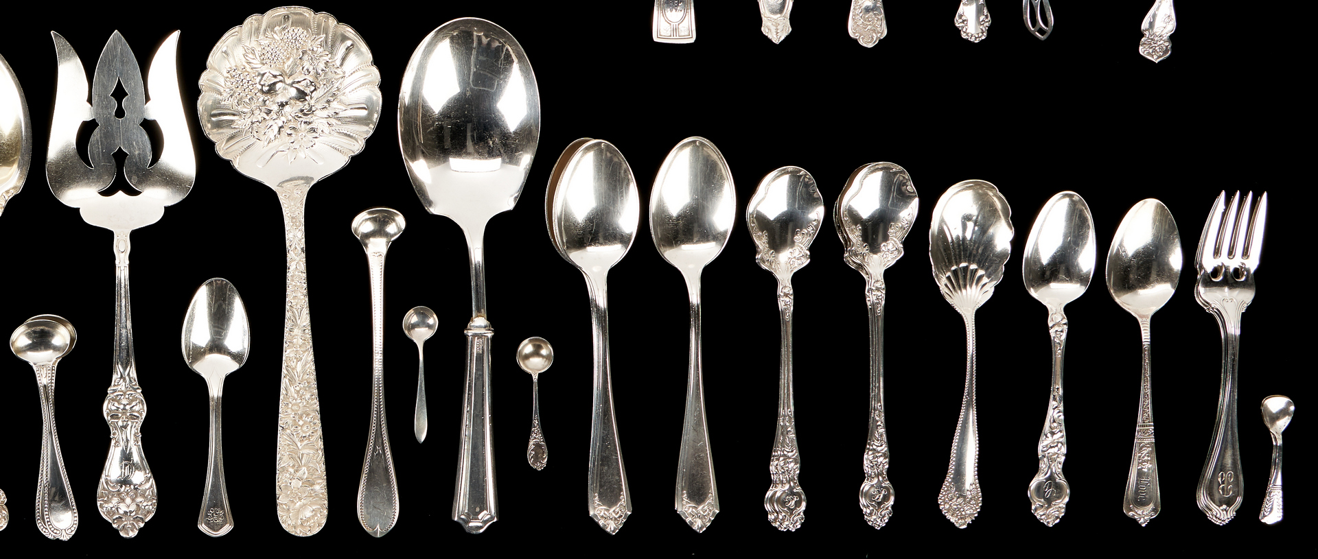 Lot 419: 75 Pcs Assorted Sterling Silver Flatware, incl. Gorham & Towle