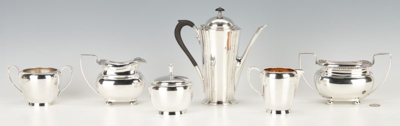 Lot 420: 6 Sterling Silver Tea Serving Items, incl. Reed & Barton