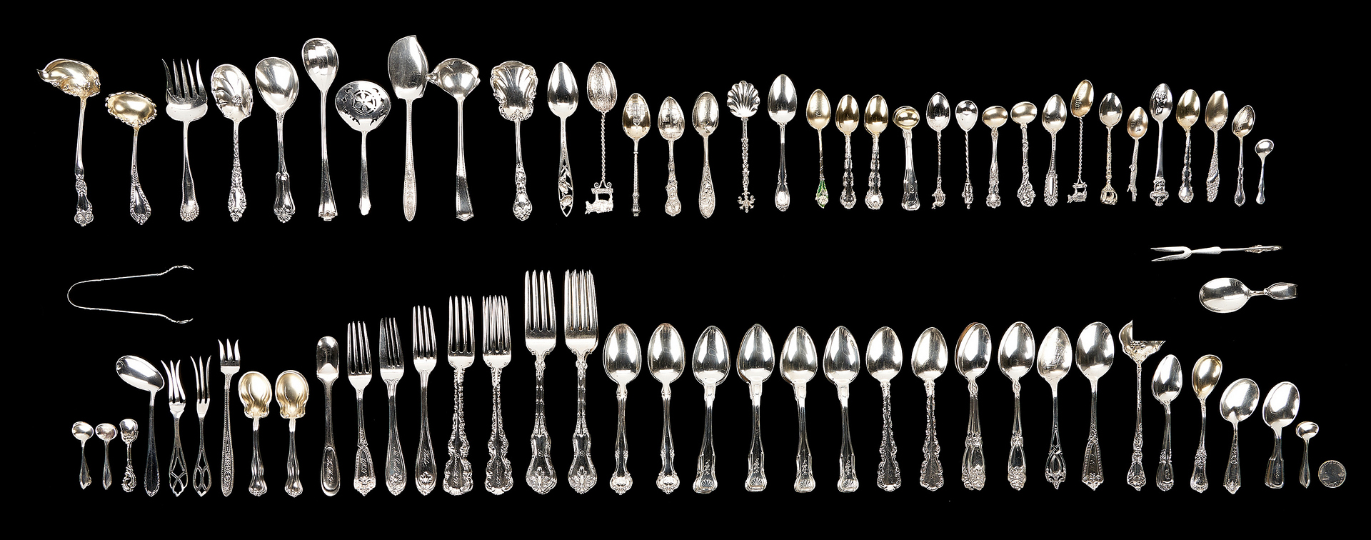 Lot 427: 108 Pcs. Assorted Flatware, Sterling & Coin