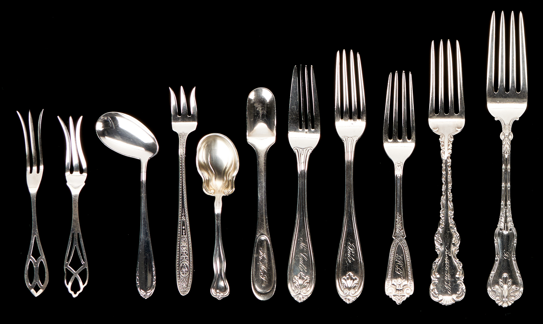 Lot 427: 108 Pcs. Assorted Flatware, Sterling & Coin