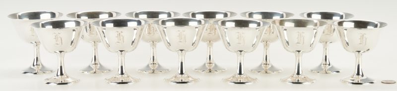 Lot 437: 12 Manchester Sterling Silver Sherbets
