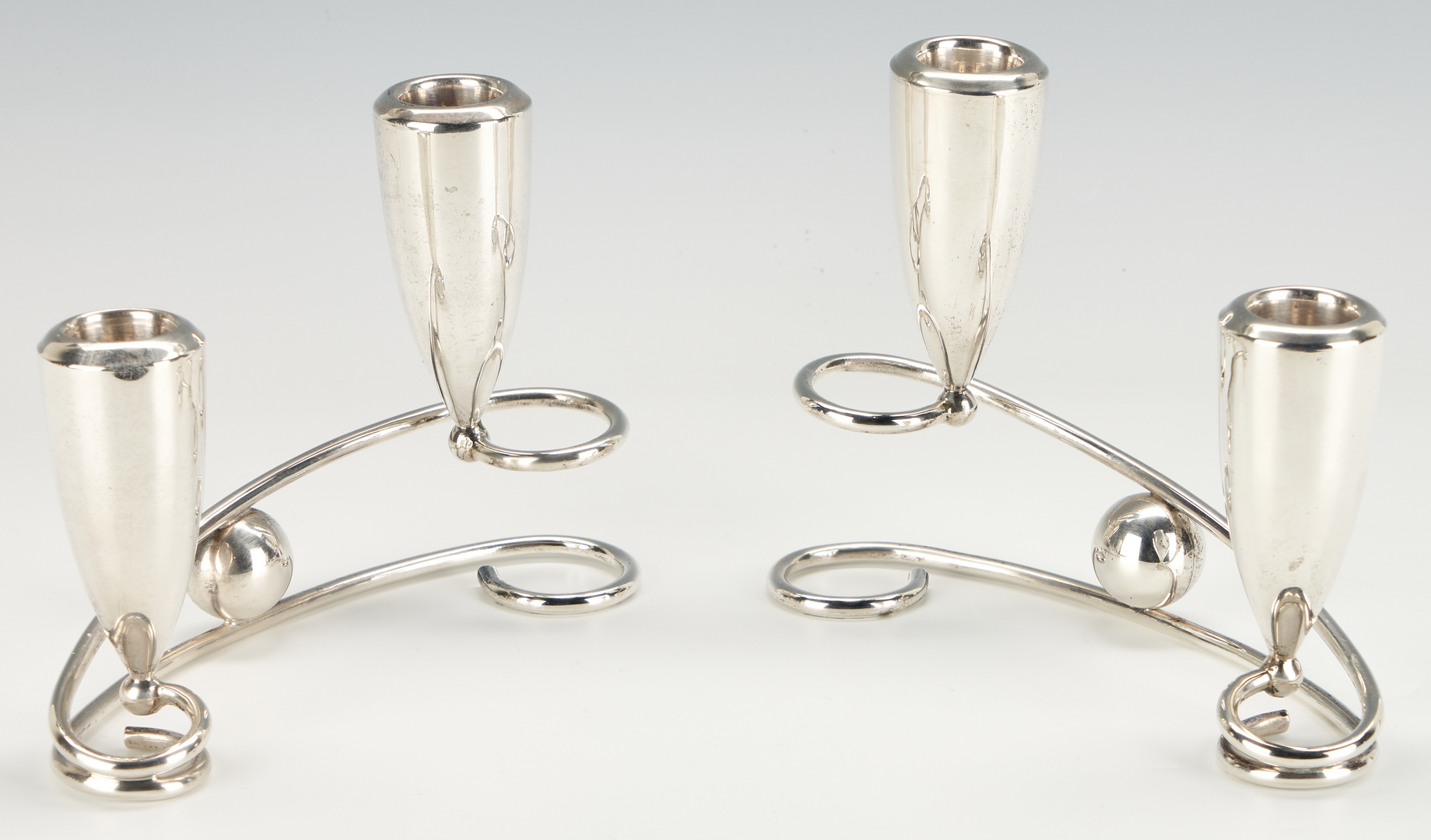 Lot 442: 4 Sterling Silver Table Items, incl. Georg Jensen, Kalo