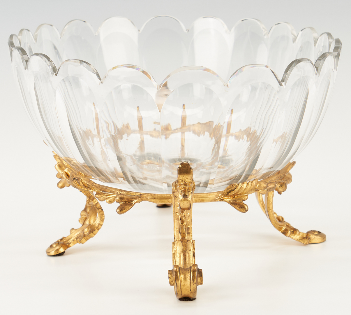 Lot 444: Bronze Mounted Crystal Centerpiece Bowl