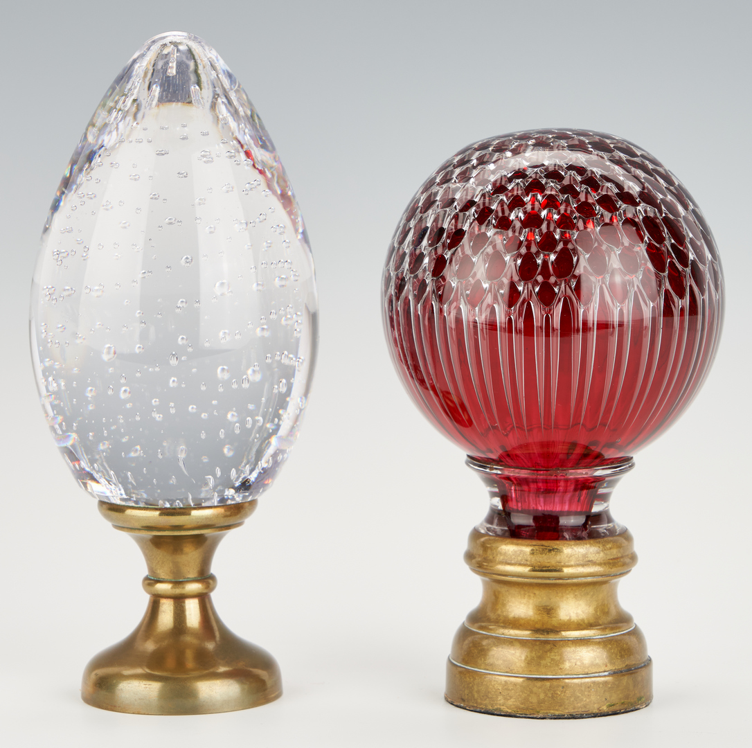 Lot 445: Four (4) French Glass Newel Finials