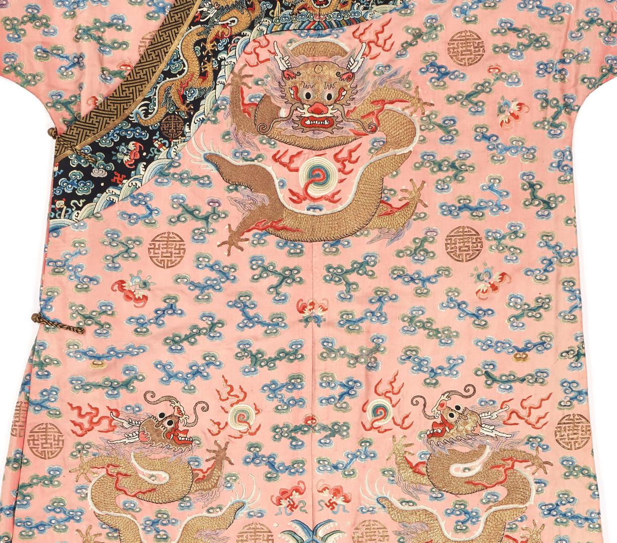 Lot 44: Chinese Qing Silk Court Robe with Dragons
