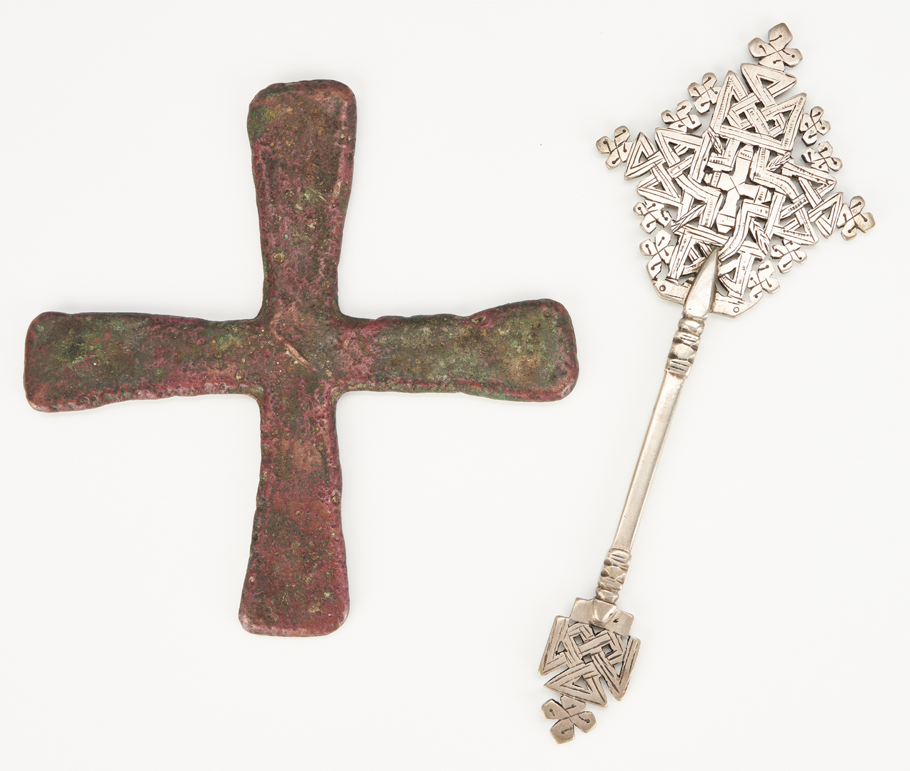 Lot 454: 3 Metal Crosses, including Byzantine