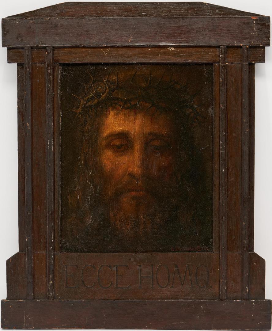 Lot 457: L. Sorensen-Enslew O/B Painting of Christ, "Ecce Homo"