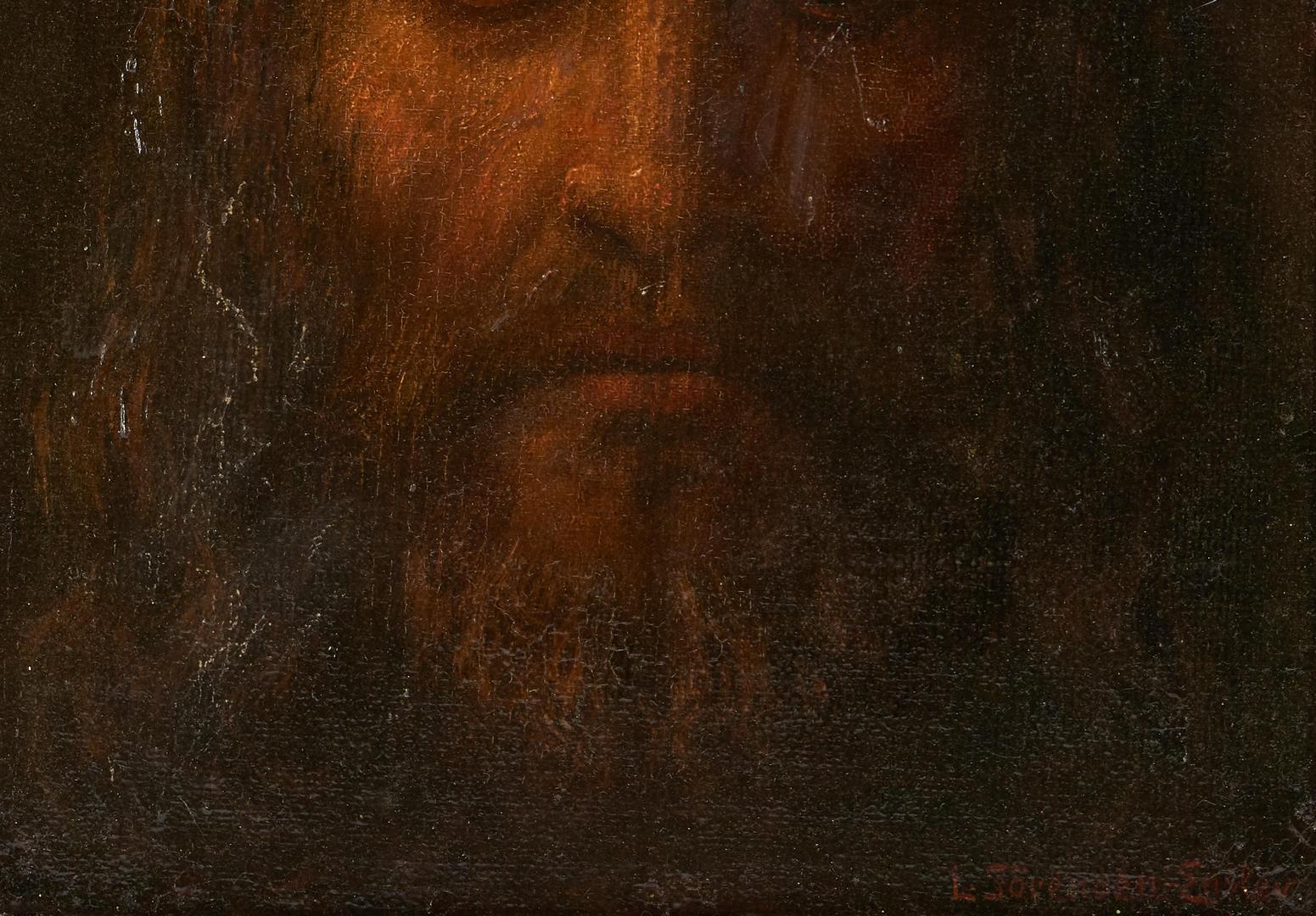 Lot 457: L. Sorensen-Enslew O/B Painting of Christ, "Ecce Homo"