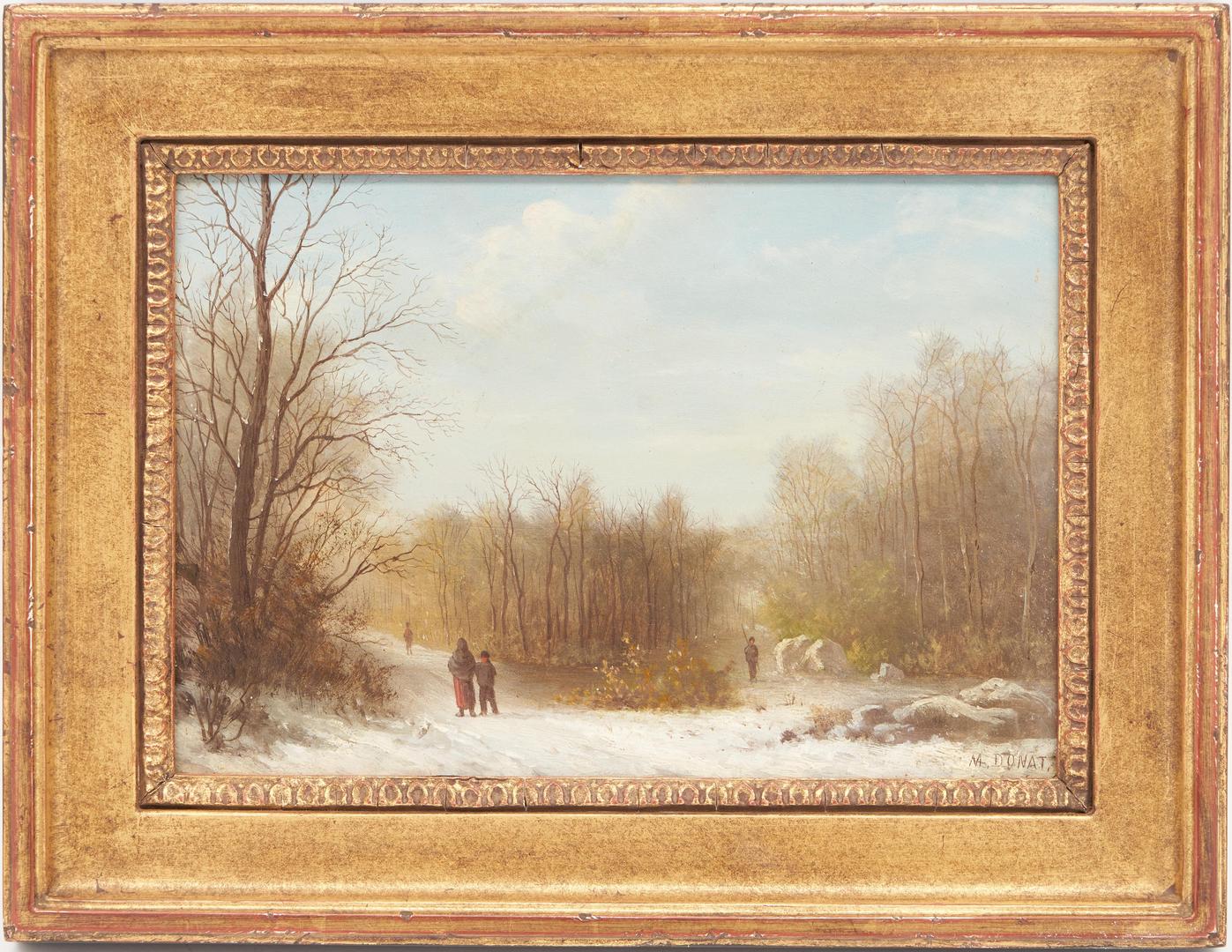 Lot 459: 2 M. Donat O/B Landscape Paintings, Winter & Summer