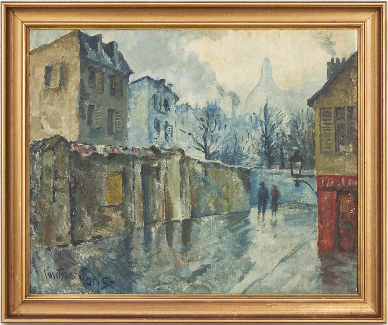 Lot 468: Mogens Vantore Oil on Canvas Painting, "Paris"