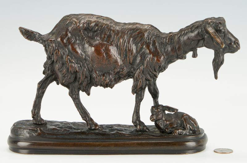 Lot 473: Emmanuel Fremiet, Bronze Sculpture of a Goat