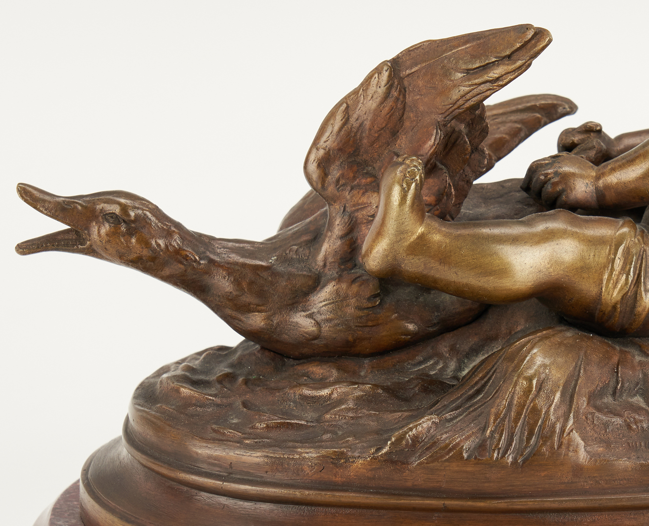 Lot 474: Auguste Moreau Bronze of Boy and Goose