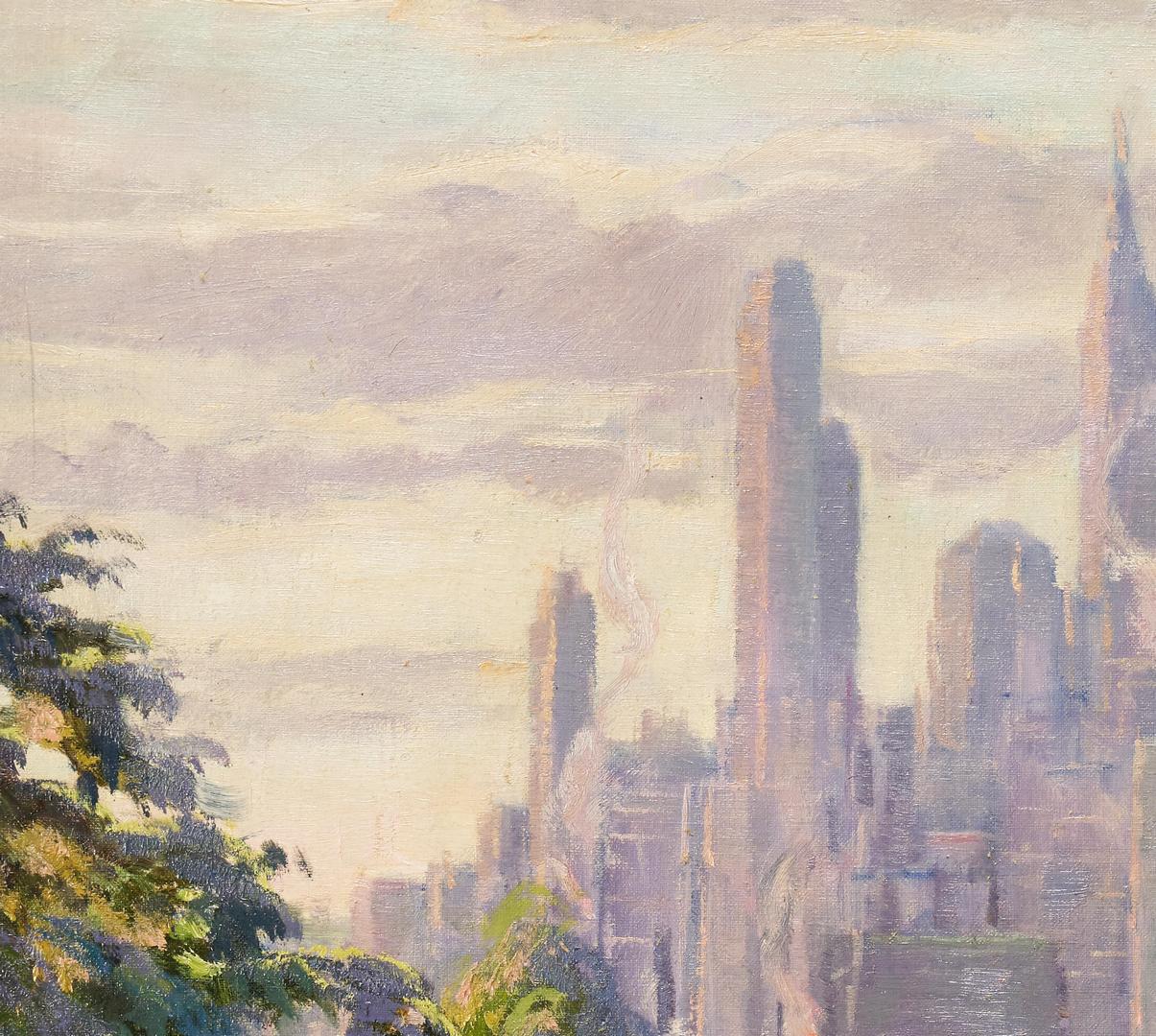 Lot 491: Alphonse Palumbo O/C, New York City Skyline