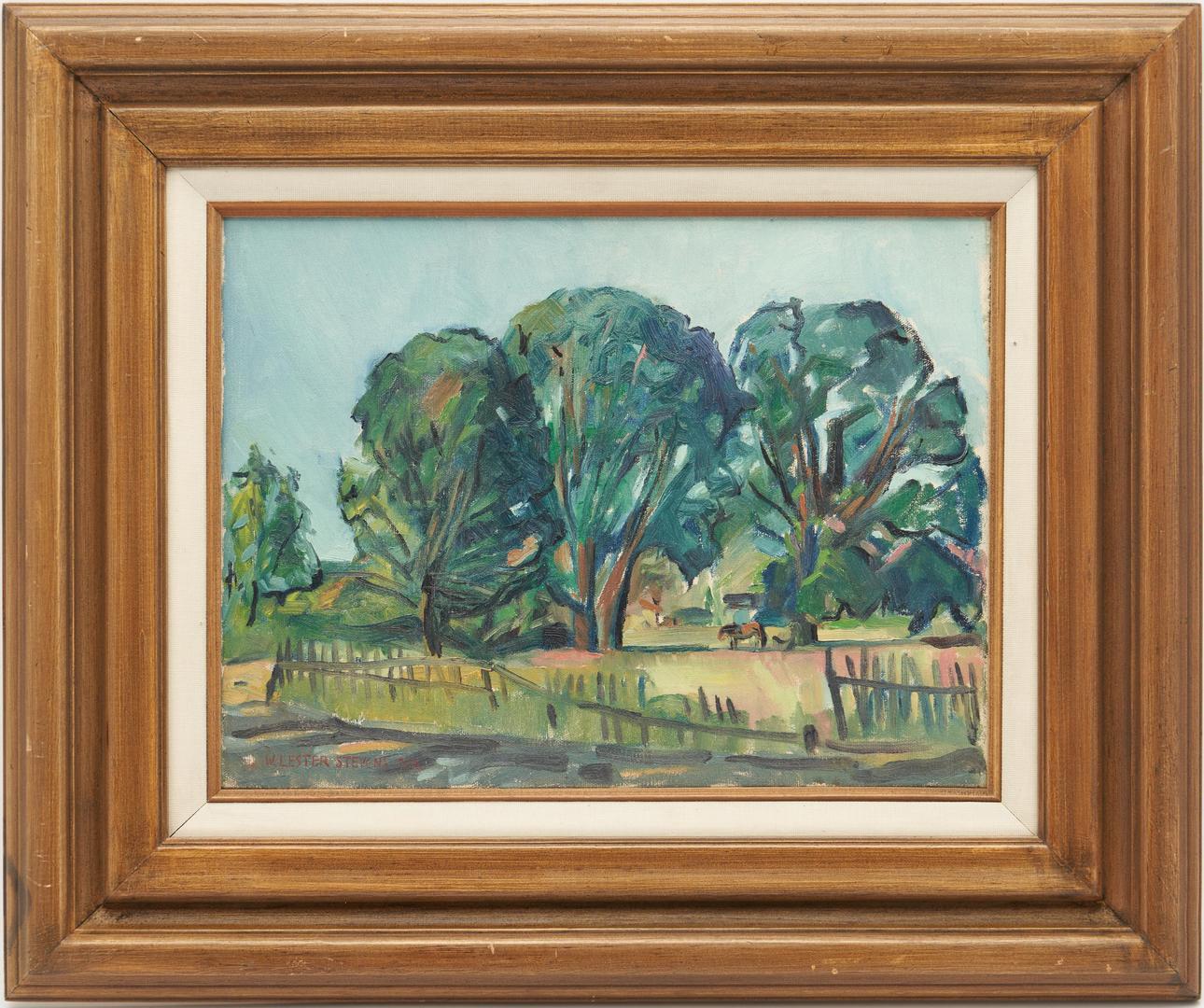 Lot 498: William Lester Stevens Oil Painting, Horse in a Field