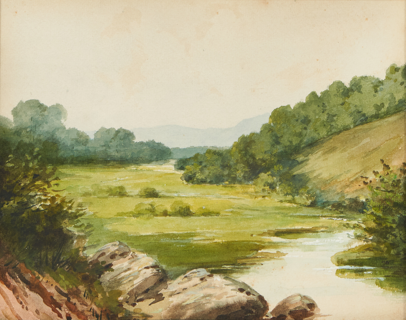 Lot 502: Charles Krutch, Exhibited NC Landscape Watercolor