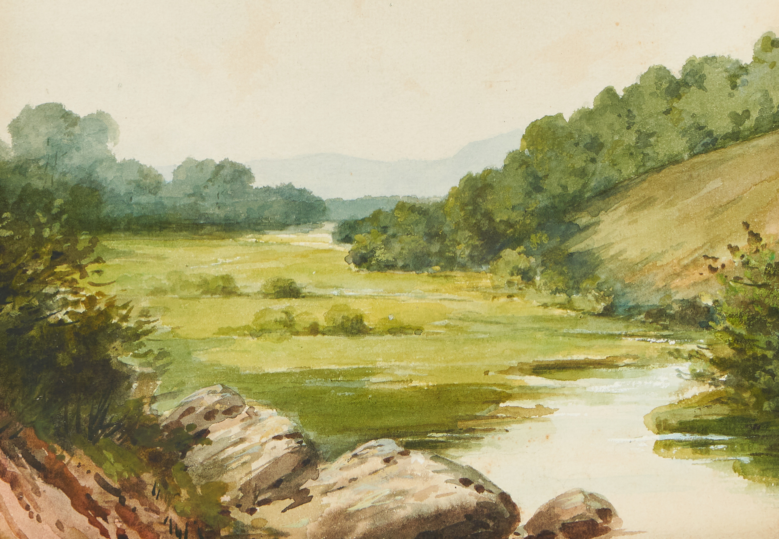 Lot 502: Charles Krutch, Exhibited NC Landscape Watercolor