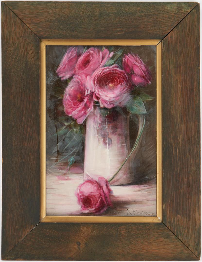 Lot 504: Adelia Lutz O/C Painting, Floral Still Life