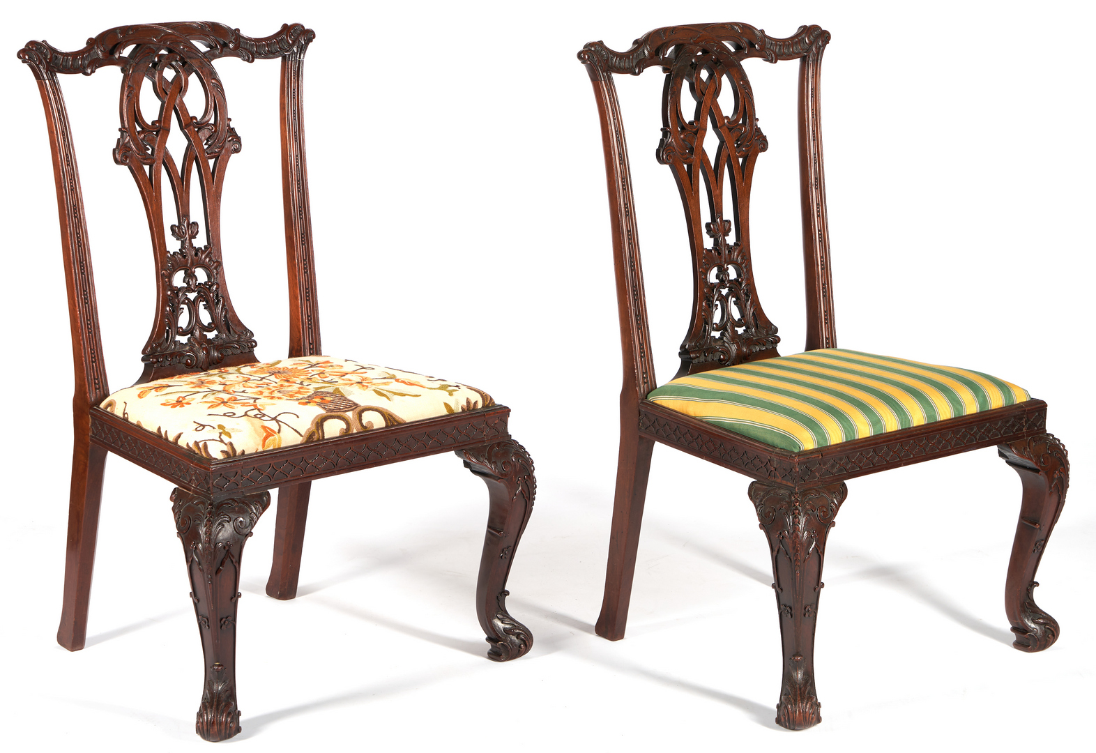 Lot 522: 4 English Chippendale Period Side Chairs