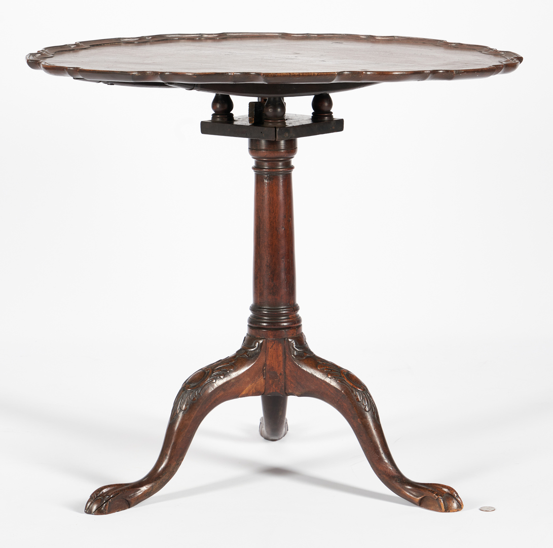 Lot 523: George III Mahogany Chippendale Tilt-Top Tea Table