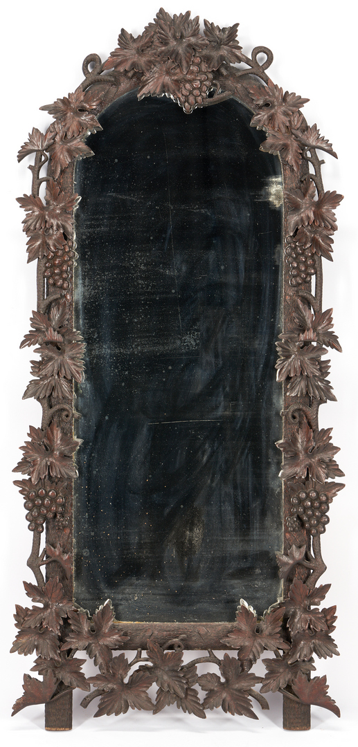 Lot 525: 19th Century Carved Black Forest Mirror
