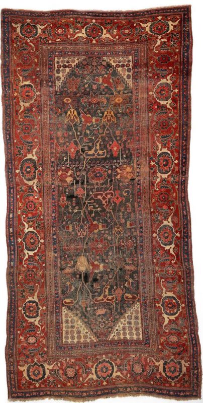 Lot 531: Persian Bijar or Bidjar Rug, 16 x 8 ft