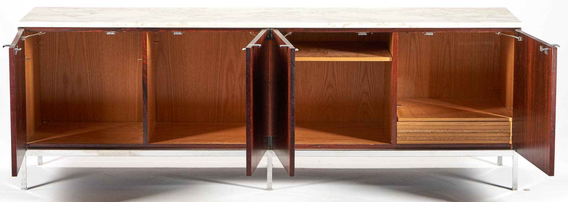 Lot 552: 1960's Mid-Century Florence Knoll Credenza w/ Marble Top