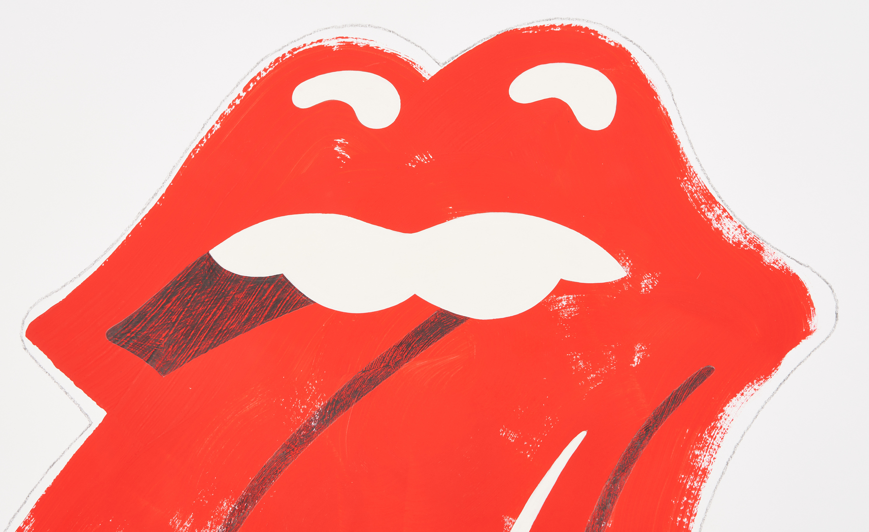 Lot 564: John Pasche, Rolling Stones Logo, gouache on paper