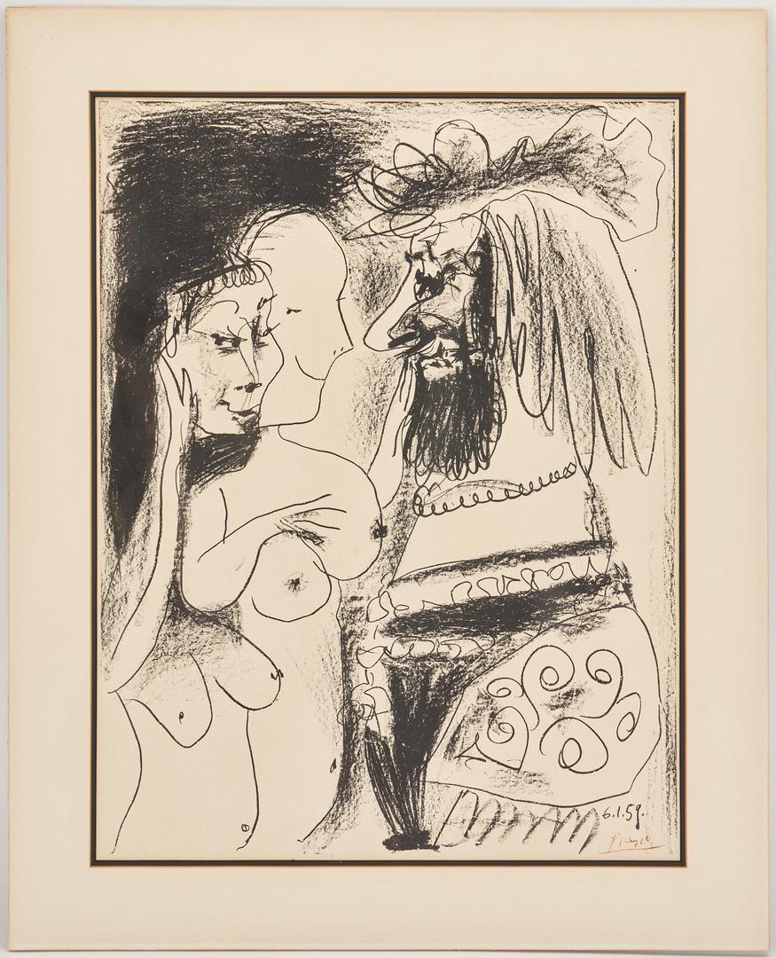 Lot 577: Three lithographs: 2 Picasso incl. Old King, 1 Chagall