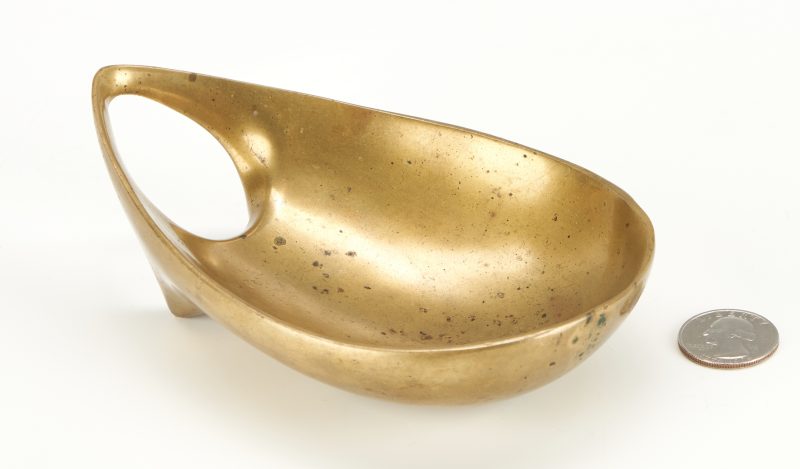 Lot 589: Carl Aubock Mid-Century Brass Ashtray Pipe Rest