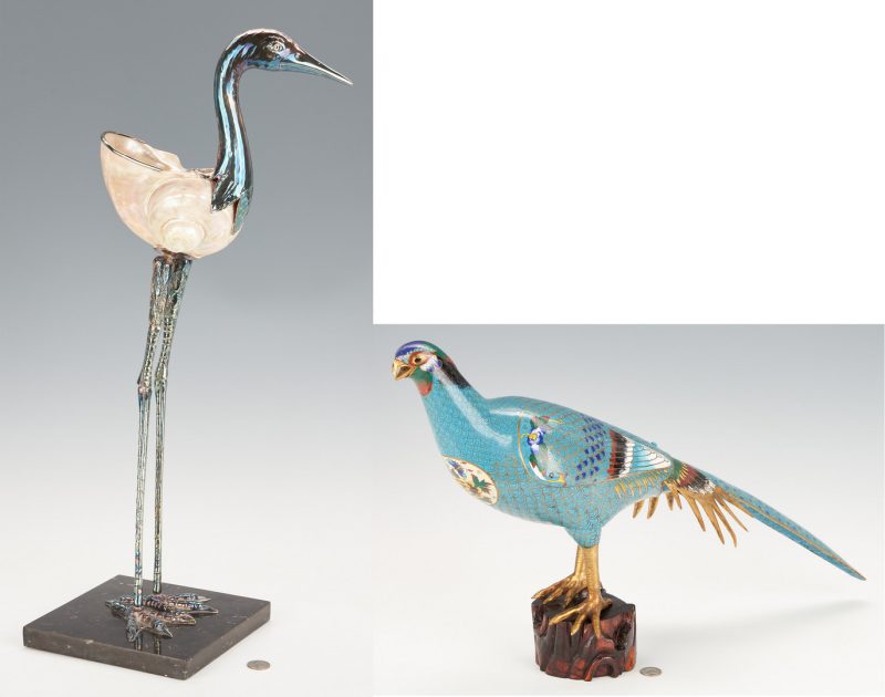 Lot 592: 2 Bird Sculptures, incl. Attr. Gabriella Binazza