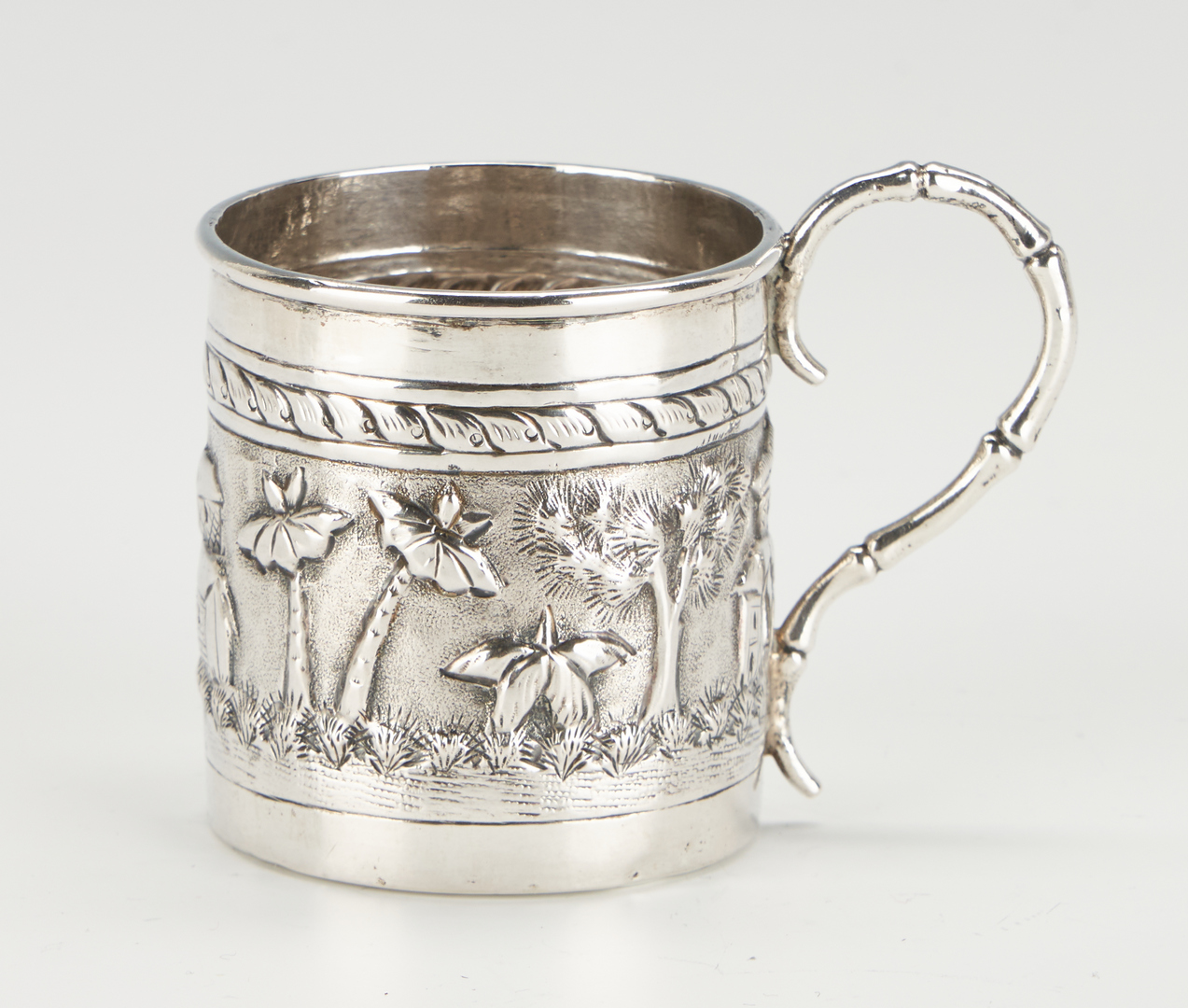 Lot 5: Indian Colonial Silver Mug, Jigger and Bowl, 3 Items