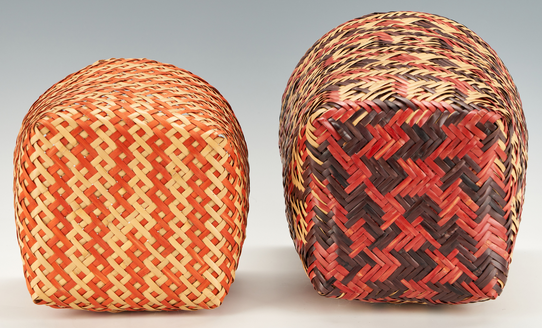 Lot 603: Two (2) Native American Choctaw Rivercane Baskets, incl.  Double Weave
