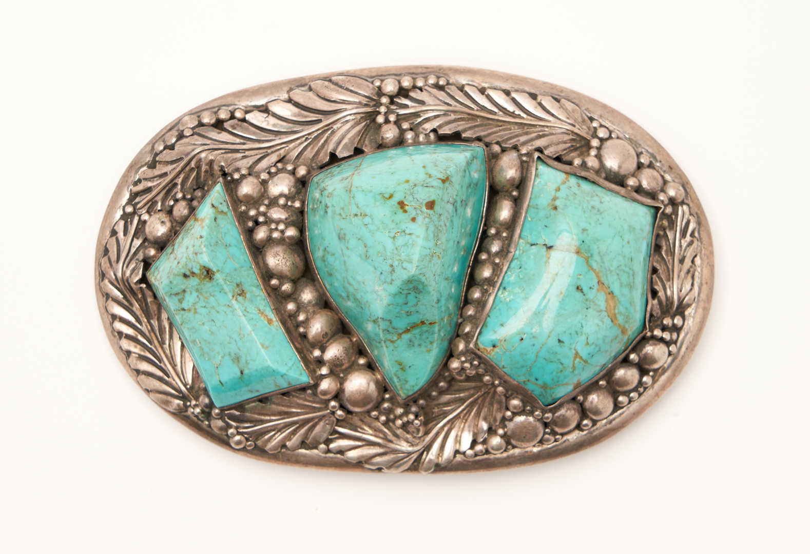 Lot 616: 3 Pcs. Southwest Native American Turquoise & Silver Jewelry
