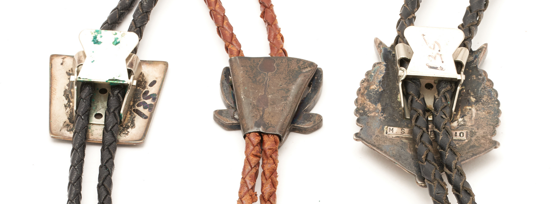 Lot 619: 8 Native American Zuni Jewelry Items, incl. Bolos