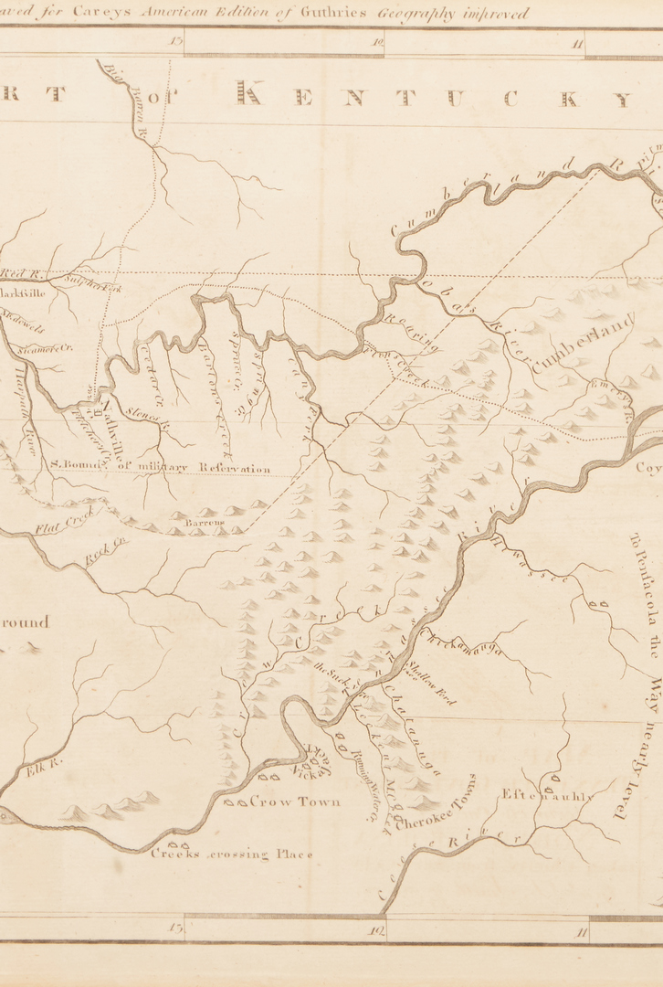 Lot 623: 1795 Map of Tennessee, Daniel Smith