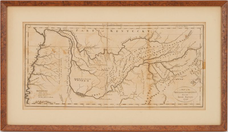 Lot 625: Payne/Low, Map of Tennessee Government, 1799