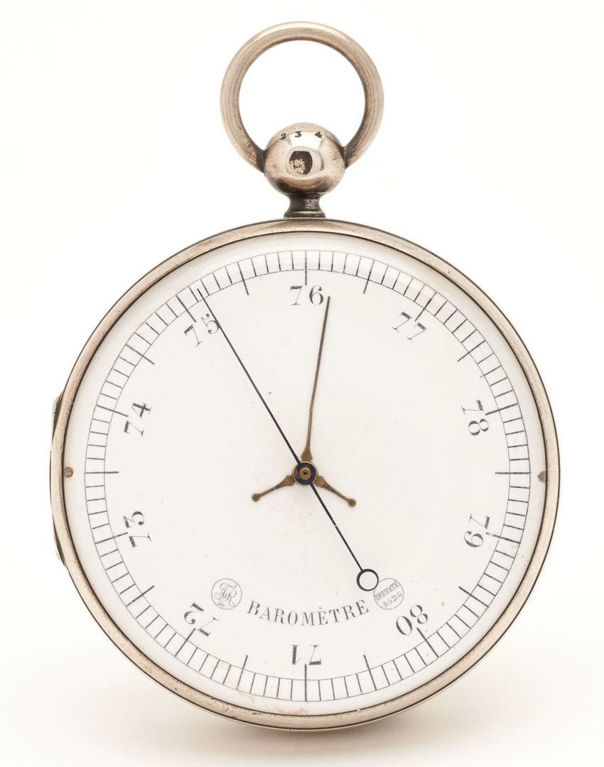 Lot 631: 2 French Pocket Aneroid Barometers