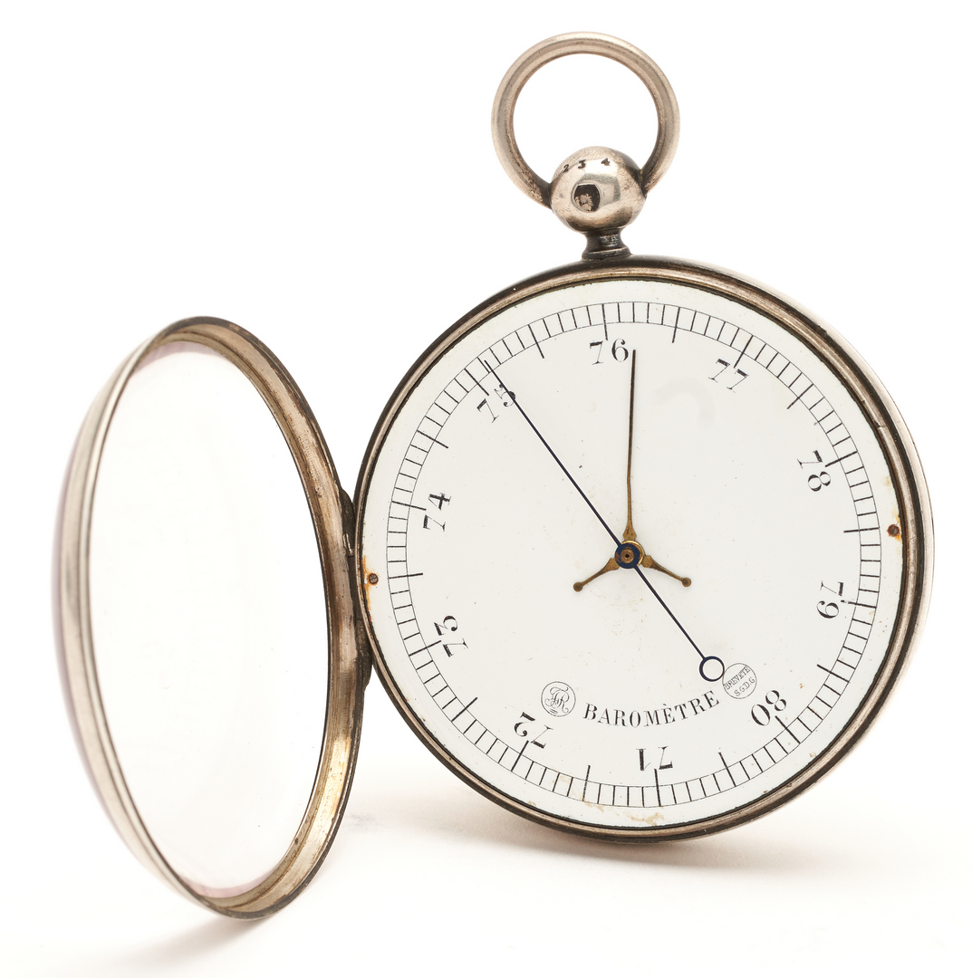 Lot 631: 2 French Pocket Aneroid Barometers